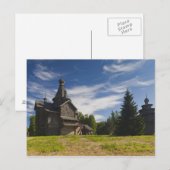 Traditionele houten Russische orthodoxe kerk Briefkaart (Voorkant / Achterkant)