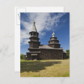 Traditionele houten Russische orthodoxe kerk Briefkaart (Voorkant / Achterkant)