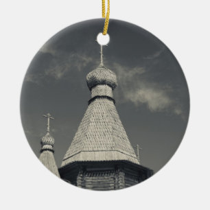Traditionele houten Russische orthodoxe kerk Keramisch Ornament