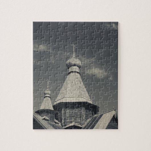 Traditionele houten Russische orthodoxe kerk Legpuzzel (Verticaal)