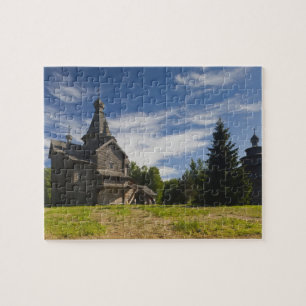 Traditionele houten Russische orthodoxe kerk Legpuzzel