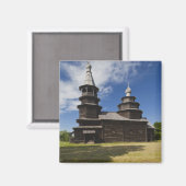 Traditionele houten Russische orthodoxe kerk Magneet (Voorkant / Achterkant)