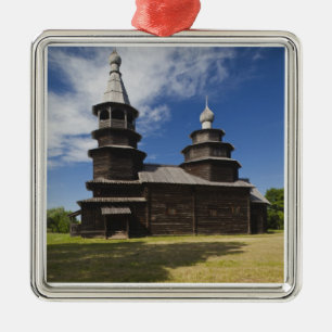 Traditionele houten Russische orthodoxe kerk Metalen Ornament