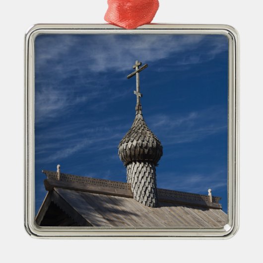 Traditionele houten Russische orthodoxe kerk Metalen Ornament (Voorkant)