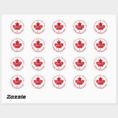 Traditionele houtgestookte esdoornsiroop Red Leaf Ronde Sticker (Vel)