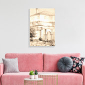 Traditionele huisarchitectuur schets tekening kuns canvas afdruk (Insitu (Woonkamer))