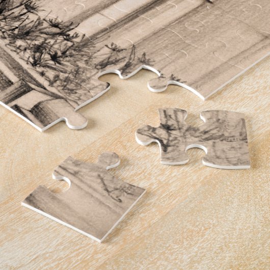 Traditionele huisarchitectuur Schets Tekenkunst Legpuzzel (Zijkant)