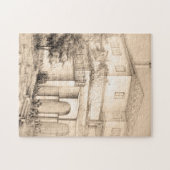 Traditionele huisarchitectuur Schets Tekenkunst Legpuzzel (Horizontaal)