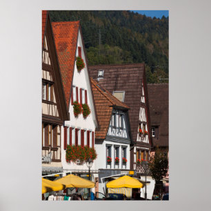 Traditionele huizen in Duitsland Poster