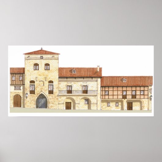 Traditionele huizen. Santillana del Mar Poster (Voorkant)