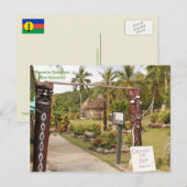 Traditionele Hutten, Lifou Eiland, Nieuw-Caledonië Briefkaart (Voorkant / Achterkant)