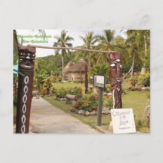 Traditionele Hutten, Lifou Eiland, Nieuw-Caledonië Briefkaart (Voorkant)