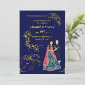 Traditionele huwelijksakte voor weddenschappen kaart (Staand voorkant)