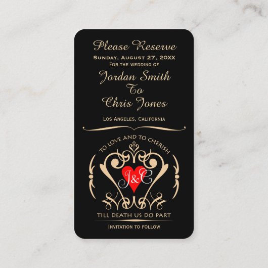 Traditionele Huwelijksgeloften Enclosure Kaart (Achterkant)