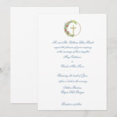 Traditionele huwelijksuitnodiging Houten Kruis Blo Kaart (Voorkant / Achterkant)