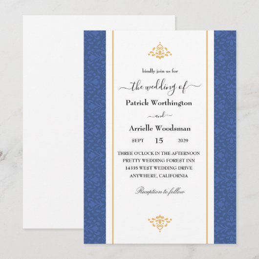 traditionele huwelijksuitnodiging kaart (Voorkant / Achterkant)