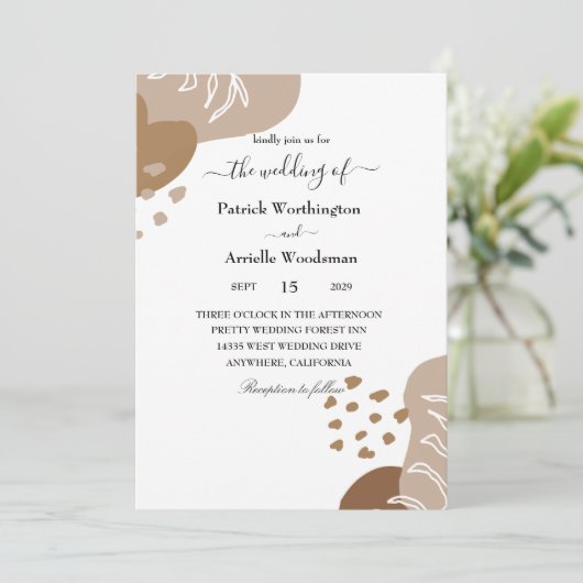 traditionele huwelijksuitnodiging kaart (Staand voorkant)