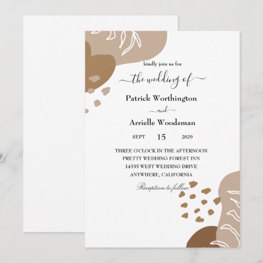 traditionele huwelijksuitnodiging kaart (Voorkant / Achterkant)