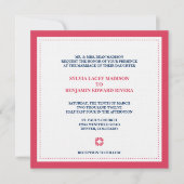 Traditionele huwelijksuitnodiging met rode rand kaart (Voorkant)