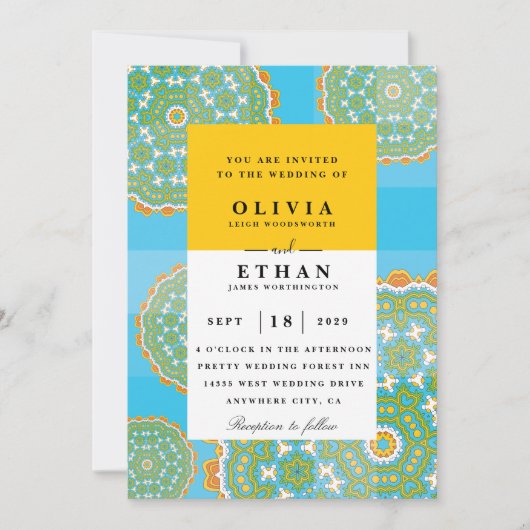 Traditionele huwelijksuitnodigingen van Ndebele Kaart (Voorkant)