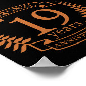 Traditionele huwelijksverjaardag Bronze 19 jaar Poster (Hoek)