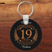 Traditionele huwelijksverjaardag Bronze 19 jaar Sleutelhanger (Voorkant)