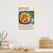 Traditionele Hyderabadi Biryani-kunst in vintage-s Poster (Keuken)