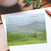 Traditionele Ierse Blessing Valley Regenboog Briefkaart