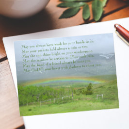 Traditionele Ierse Blessing Valley Regenboog Briefkaart