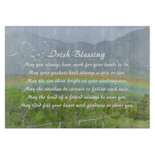 Traditionele Ierse Blessing Valley Regenboog Snijplank (Voorkant)