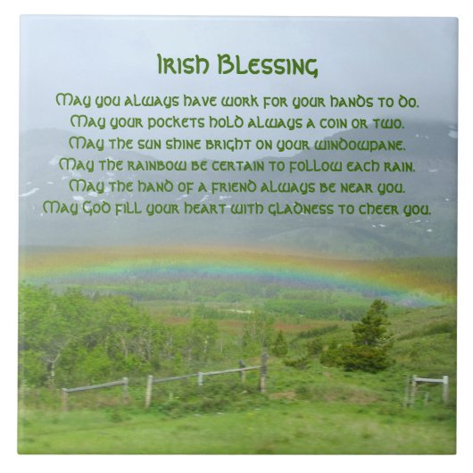 Traditionele Ierse Blessing Valley Regenboog Tegeltje (Voorkant)