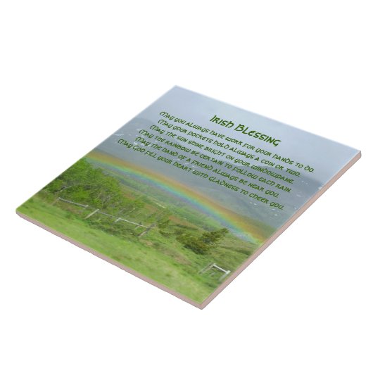 Traditionele Ierse Blessing Valley Regenboog Tegeltje (Zijkant)