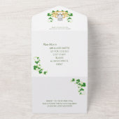 Traditionele Ierse Claddagh Ring en Shamrocks All In One Uitnodiging (Buitenkant)