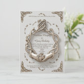 Traditionele Ierse Claddagh Ring Motieven & Patron Kaart (Staand voorkant)