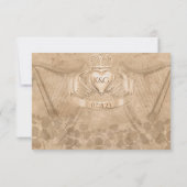 Traditionele Ierse Claddagh Ring Shamrock & Harp Kaart (Achterkant)