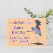 Traditionele Ierse dansende Cartoon Kaart (Staand voorkant)