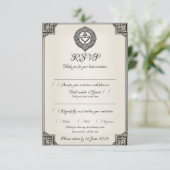 Traditionele Ierse Keltische Knoop & Claddagh Ring RSVP Kaartje (Staand voorkant)