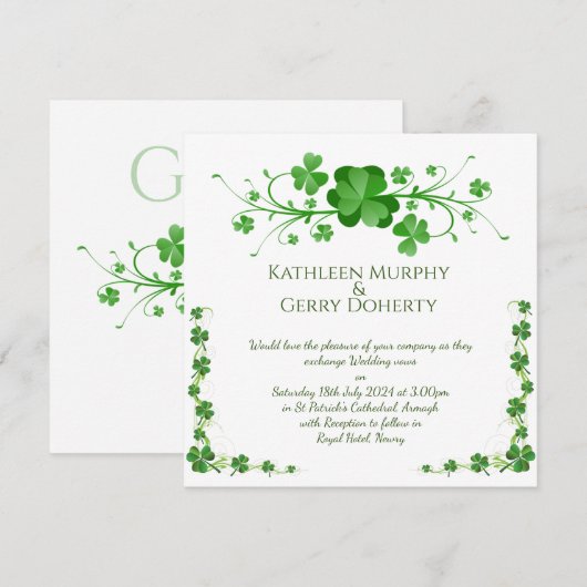 Traditionele Ierse shamrocks Keltische klaver Kaart (Voorkant / Achterkant)