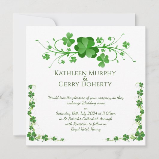 Traditionele Ierse shamrocks Keltische klaver Kaart (Voorkant)