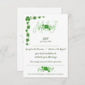 Traditionele Ierse shamrocks Keltische klaver RSVP Kaartje (Voorkant / Achterkant)
