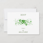 Traditionele Ierse Shamrocks Keltische Klaver RSVP Kaartje (Achterkant)