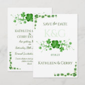 Traditionele Ierse shamrocks Keltische klaver Save The Date (Voorkant / Achterkant)