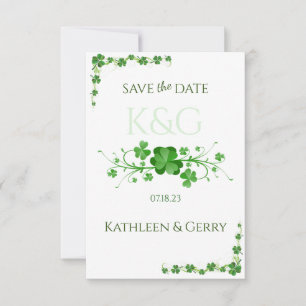 Traditionele Ierse shamrocks Keltische klaver Save The Date