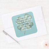Traditionele Ierse Zegen Vierbladige Klaver Ontwer Vierkante Sticker (Envelop)