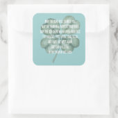 Traditionele Ierse Zegen Vierbladige Klaver Ontwer Vierkante Sticker (Tas)