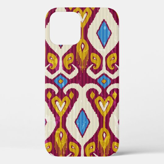 Traditionele ikatstof naadloos patroon Case-Mate iPhone case (Achterkant)