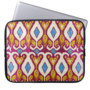 Traditionele ikatstof naadloos patroon laptop sleeve