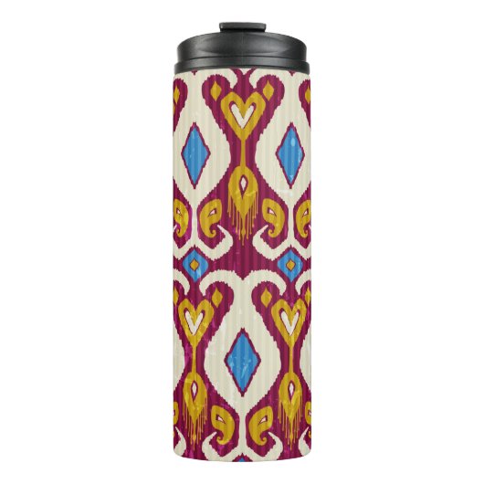 Traditionele ikatstof naadloos patroon thermosbeker (Voorkant)