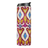 Traditionele ikatstof naadloos patroon thermosbeker (Gedraaid links)
