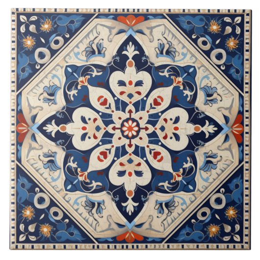 Traditionele India Traditionele Sierkunst 3 Tegeltje (Voorkant)